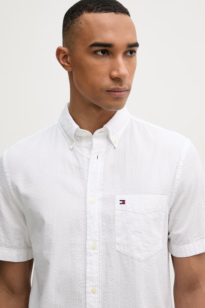 Tommy Hilfiger košeľa pánska bavlnená biela MW0MW38570
