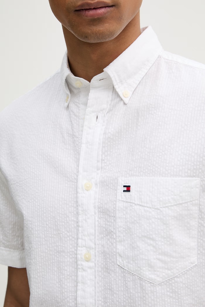 Tommy Hilfiger košeľa pánska bavlnená MW0MW38570 biela