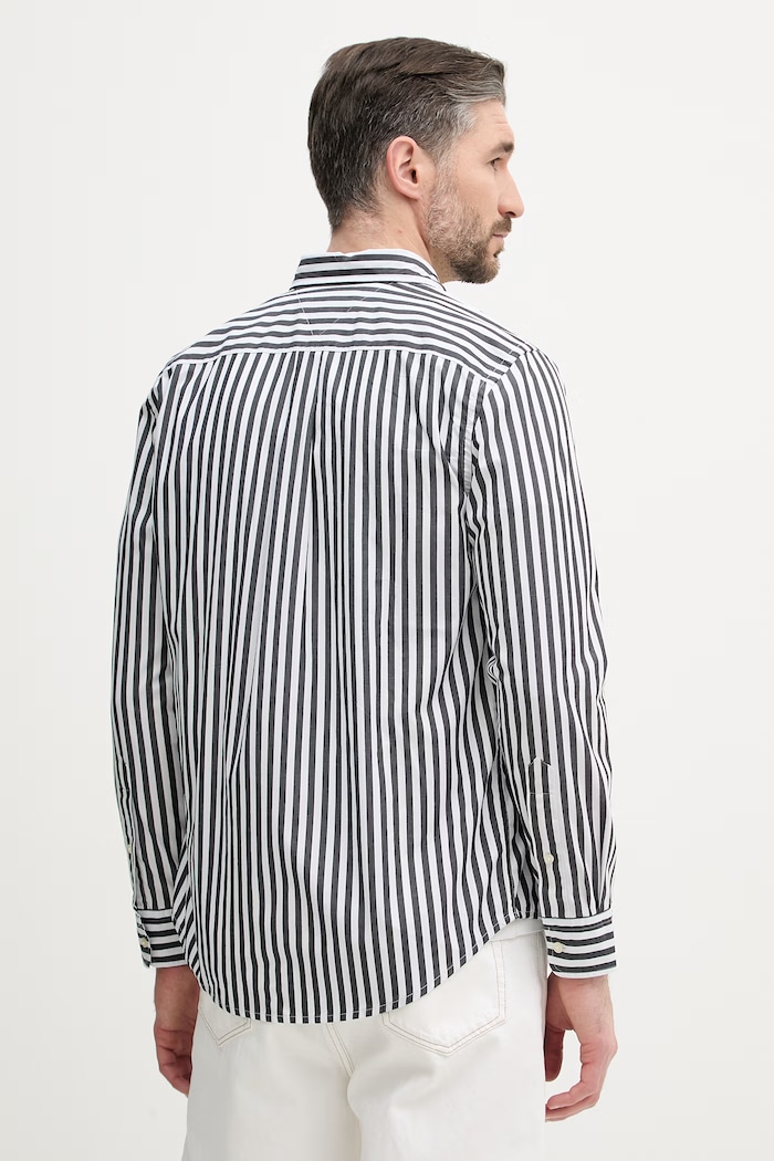Îmbrăcăminte Tommy Hilfiger cămașă pentru bărbați, din bumbac MW0MW42440 negru