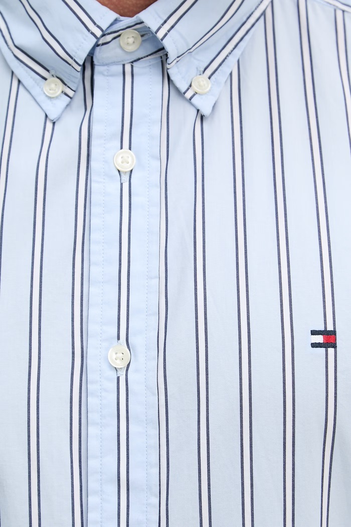 Tommy Hilfiger košeľa pánska bavlnená MW0MW42441 modrá