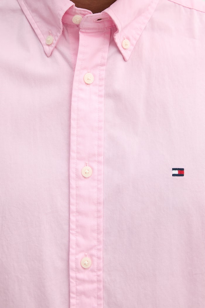 Tommy Hilfiger košeľa pánska bavlnená MW0MW42630 ružová