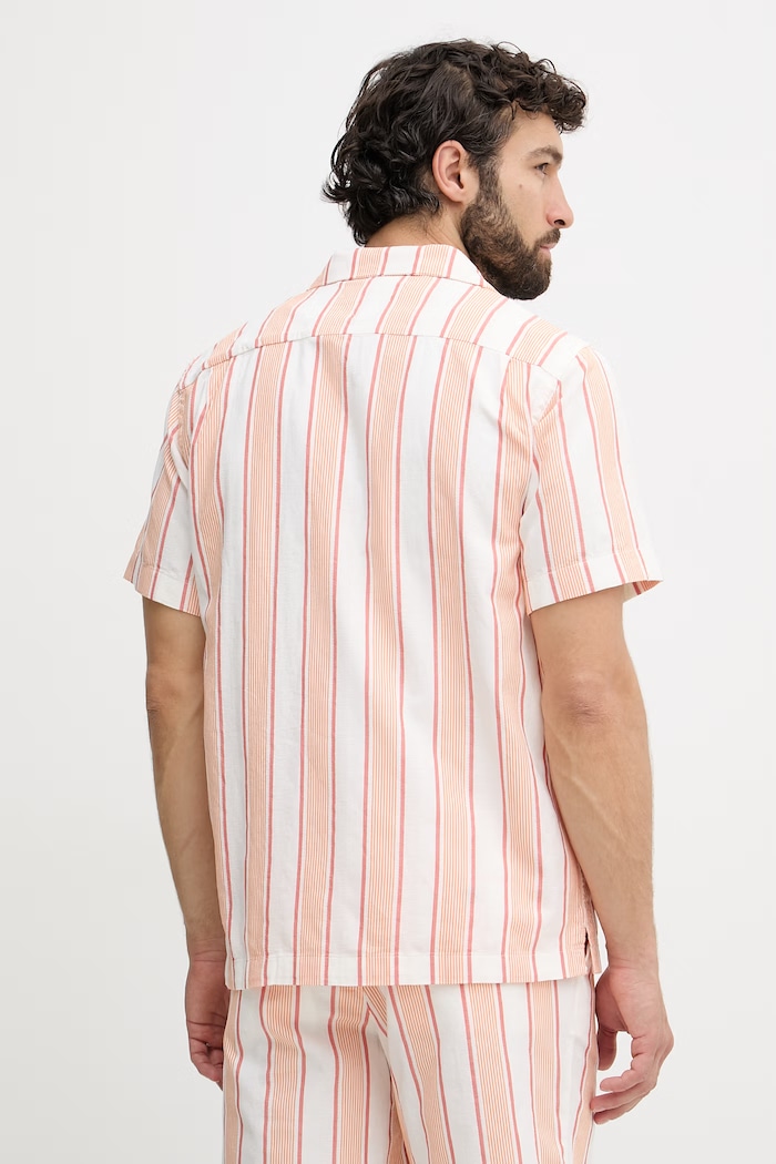 Oblečenie Tommy Hilfiger košeľa pánska bavlnená SUMMER MW0MW42984 oranžová