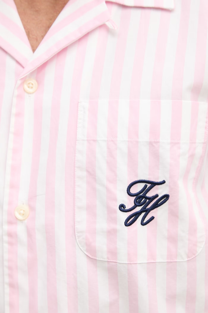 Tommy Hilfiger košeľa pánska bavlnená SUMMER MW0MW42986 ružová