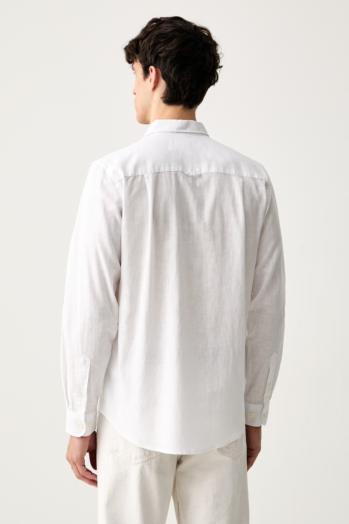 Odzież U.S. Polo Assn. koszula safari męska z lnem LINEN BLEND LS MUP3248 biały