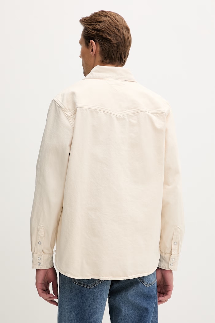 Îmbrăcăminte Tommy Jeans cămașă pentru bărbați, din bumbac DM0DM22502 bej