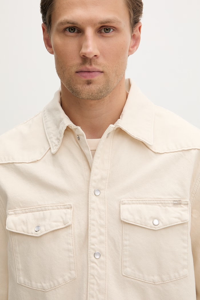Tommy Jeans cămașă pentru bărbați, din bumbac bej DM0DM22502