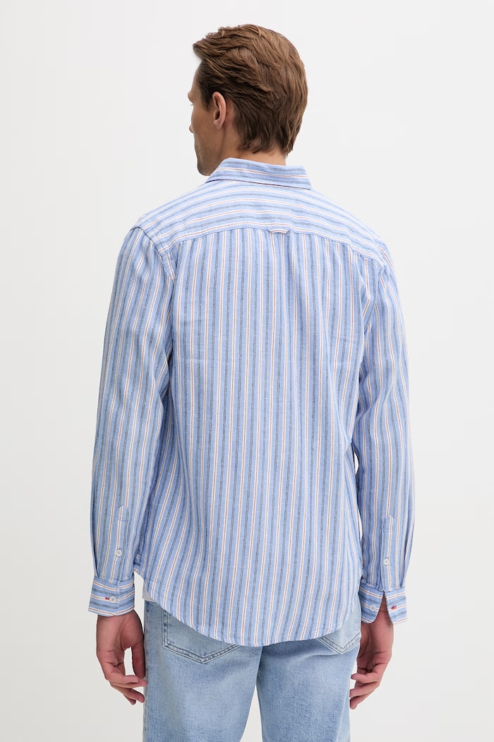 Îmbrăcăminte Tommy Jeans cămașă pentru bărbați, cu in DM0DM22755 albastru