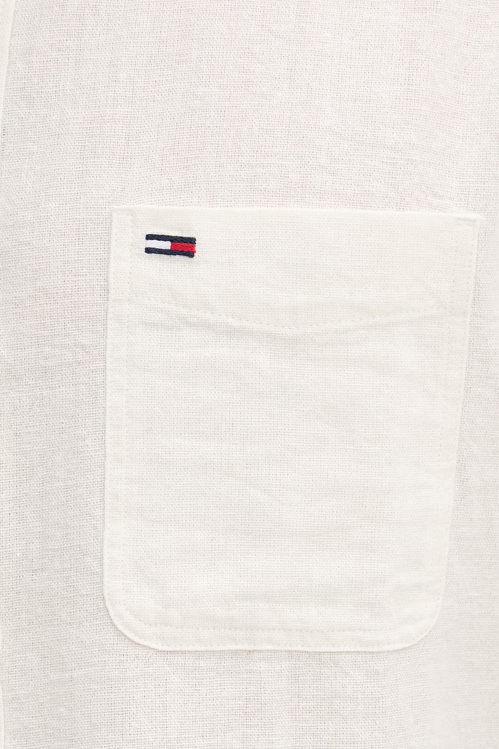 Tommy Jeans srajca moška z lanom DM0DM22756 bež