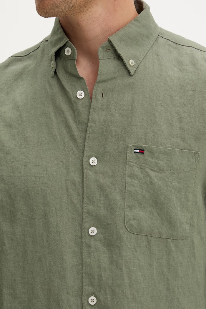 Tommy Jeans cămașă pentru bărbați, din in DM0DM22760 verde
