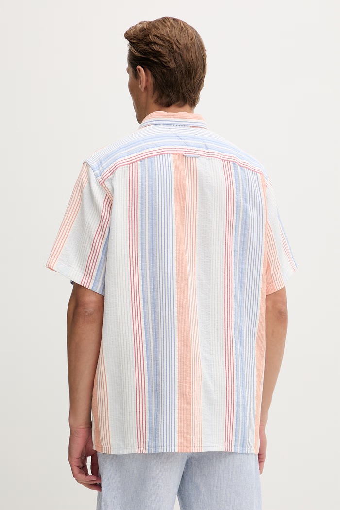 Odzież Tommy Jeans koszula męska bawełniana DM0DM22789 pomarańczowy