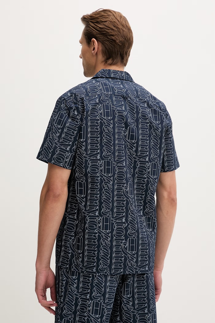 Îmbrăcăminte Tommy Jeans cămașă pentru bărbați, din bumbac DM0DM22792 bleumarin
