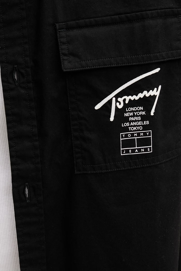 Tommy Jeans cămașă pentru bărbați, din bumbac DM0DM22816 negru