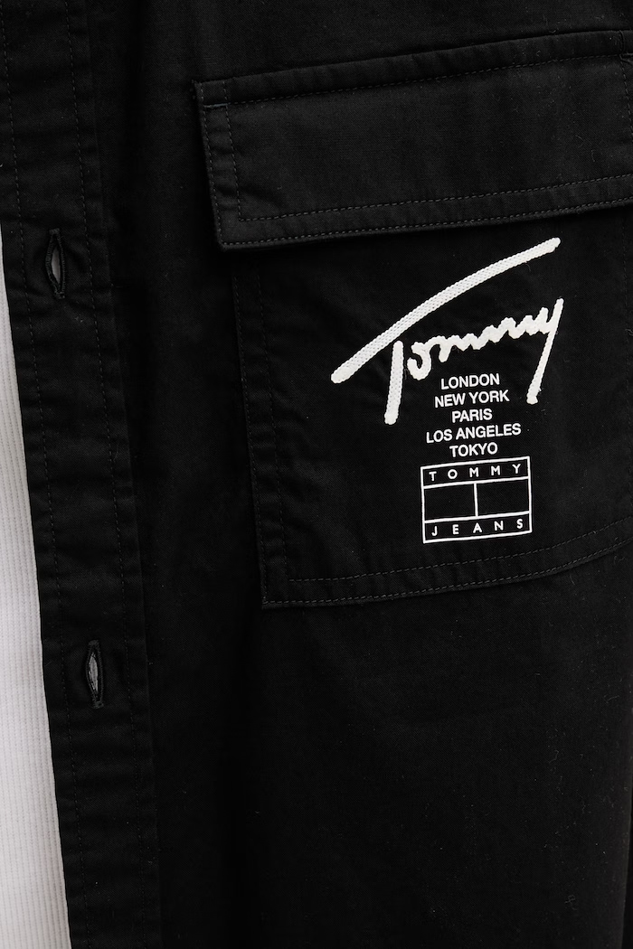 Tommy Jeans cămașă pentru bărbați, din bumbac DM0DM22816 negru