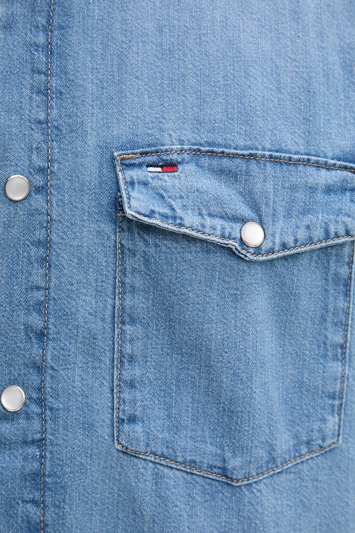 Tommy Jeans košile pánská bavlněná DM0DM23029 modrá