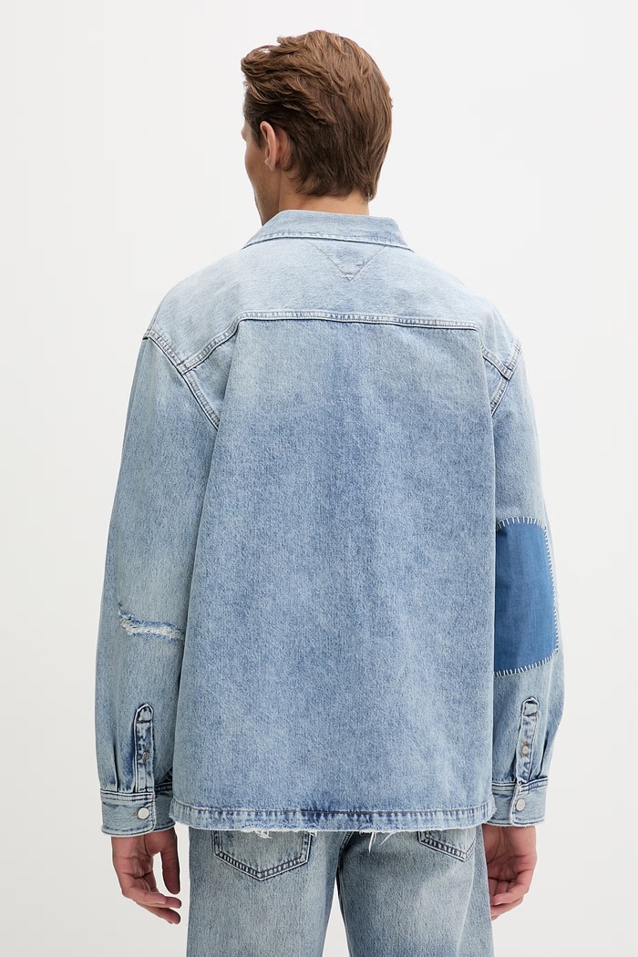 Odzież Tommy Jeans koszula męska jeansowa DM0DM23269 niebieski