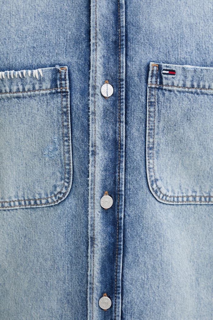 Tommy Jeans koszula męska jeansowa DM0DM23269 niebieski