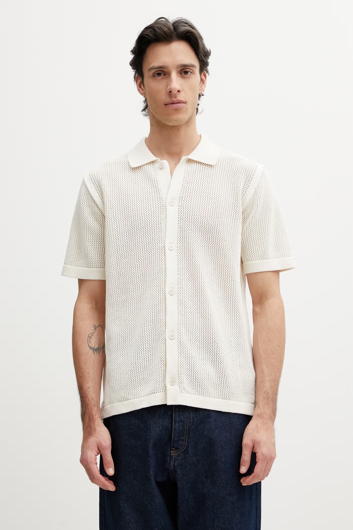 Maison Kitsuné из хлопка для мужчин бежевый QM00505KT1197