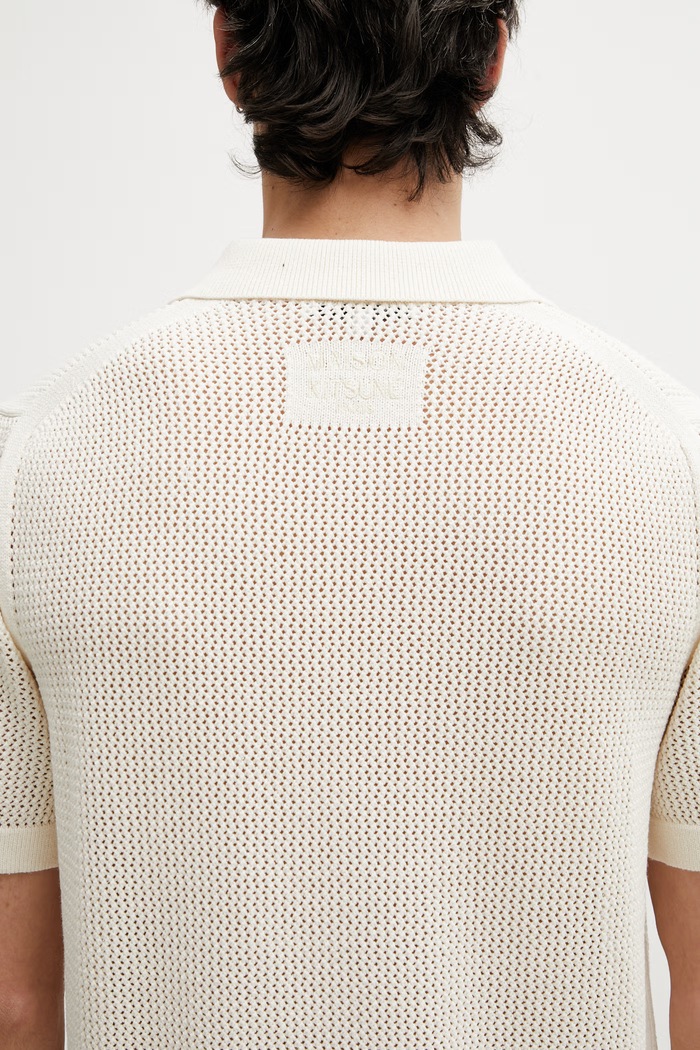 Maison Kitsuné из хлопка для мужчин бежевый QM00505KT1197