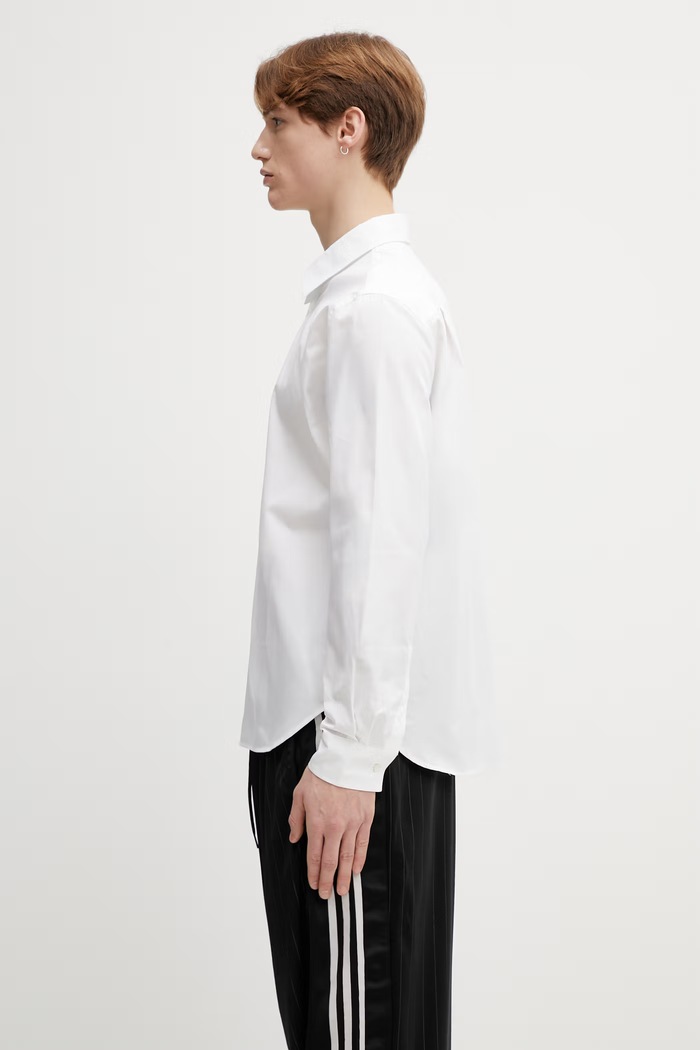 Бавовняна сорочка Maison Kitsuné Handwriting QM00420WC0026 білий SS26