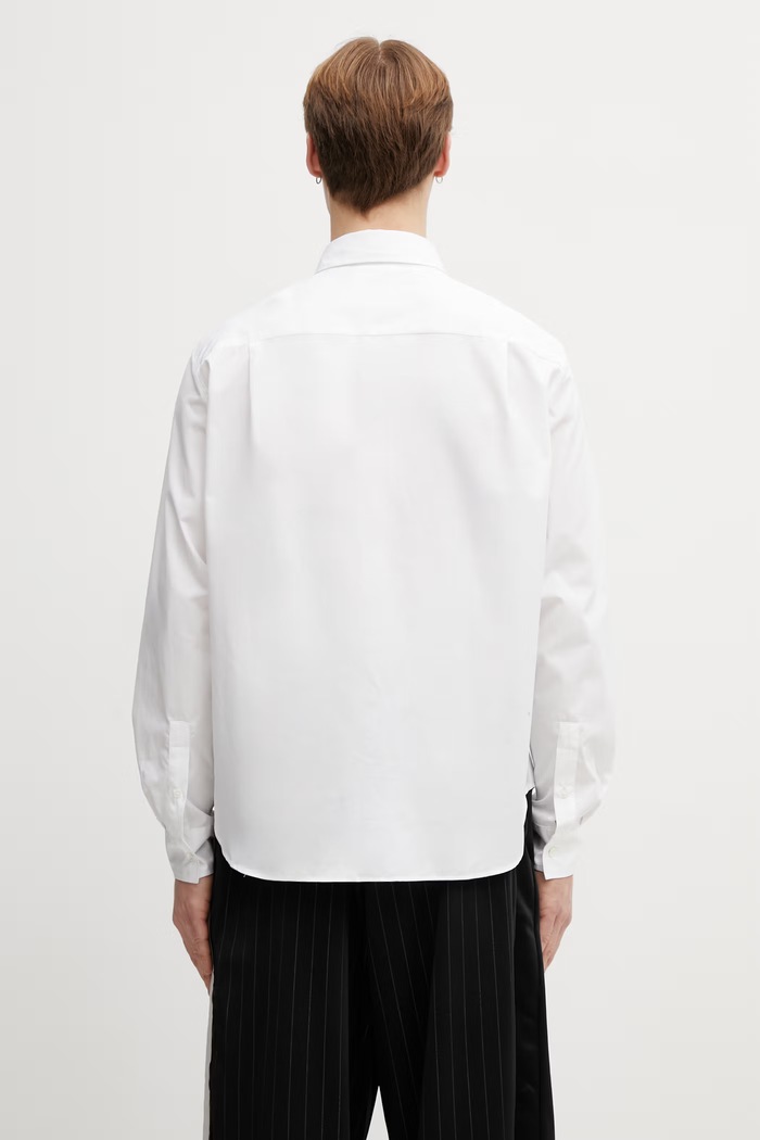 Одяг Бавовняна сорочка Maison Kitsuné Handwriting QM00420WC0026 білий