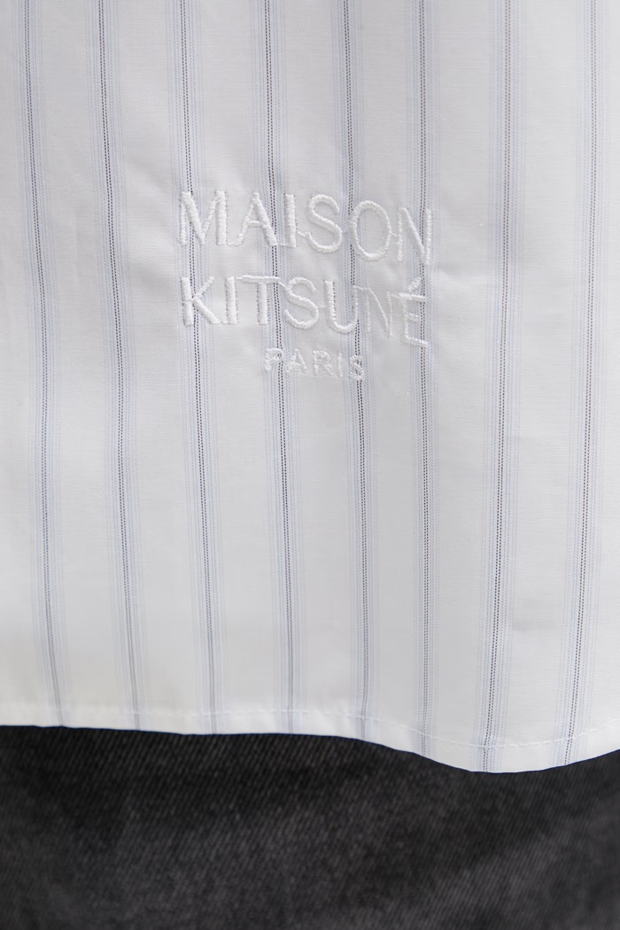 Maison Kitsuné koszula bawełniana męska biały QM00423WC5090