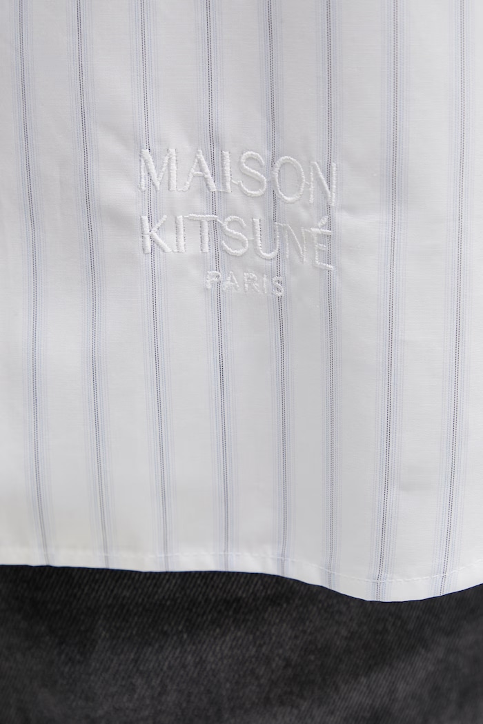 Maison Kitsuné koszula bawełniana męska biały QM00423WC5090