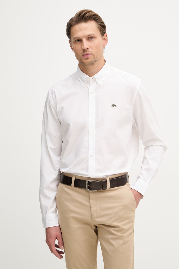 Lacoste košile pánská bavlněná bílá CH2316