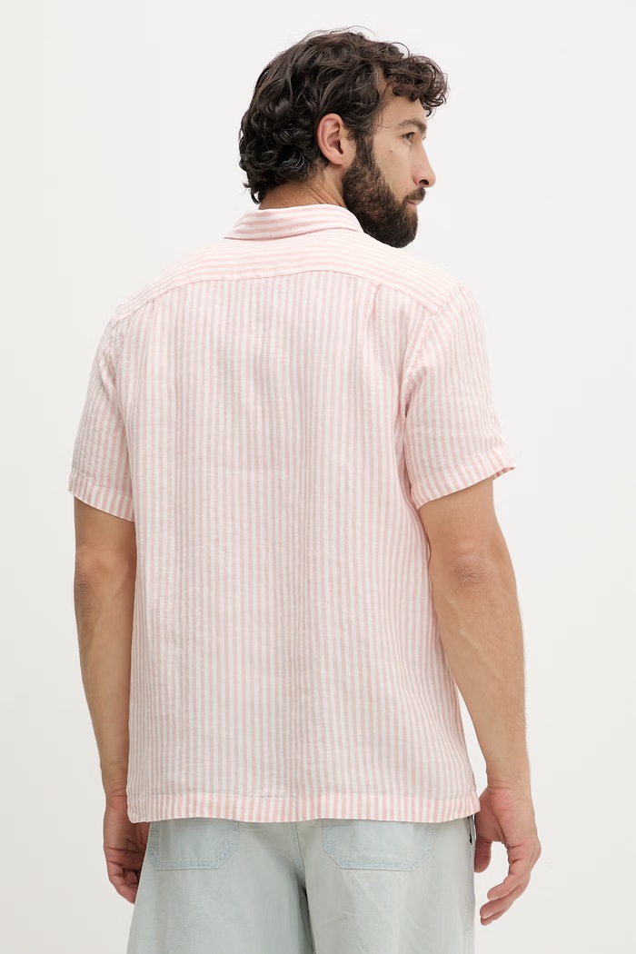 Odzież Lacoste koszula męska lniana CH8061 różowy
