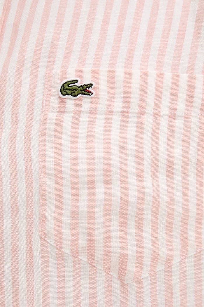 Lacoste koszula męska lniana CH8061 różowy