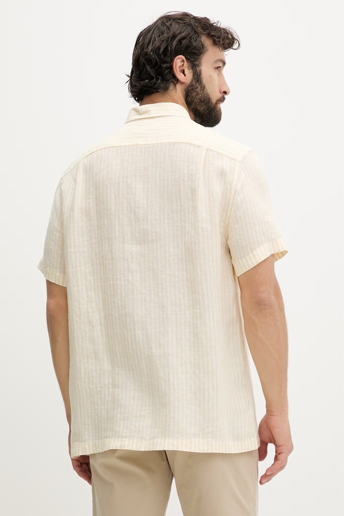 Odzież Lacoste koszula męska lniana CH8061 żółty