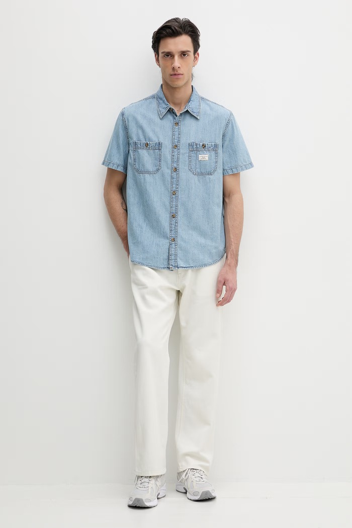 Guess Jeans košeľa pánska rifľová M5GH09.D5NY1 modrá SS26