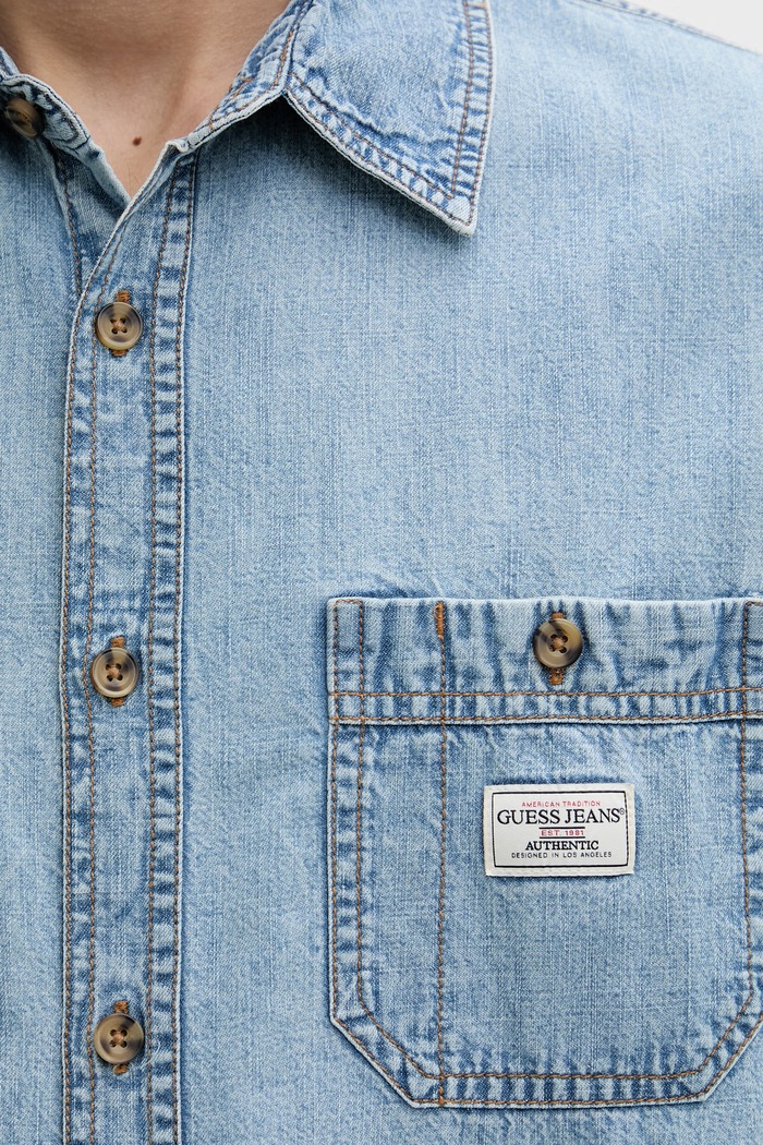 Guess Jeans košeľa pánska rifľová M5GH09.D5NY1 modrá