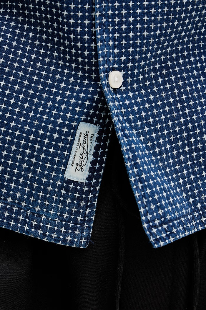 Guess Jeans košile pánská bavlněná M6GHB6.D8381 modrá