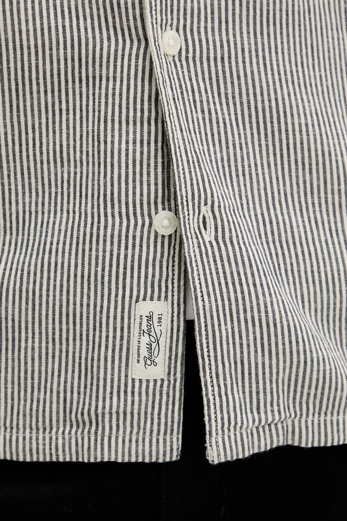 Guess Jeans košeľa pánska s prímesou ľanu M6GHB6.WO551 sivá