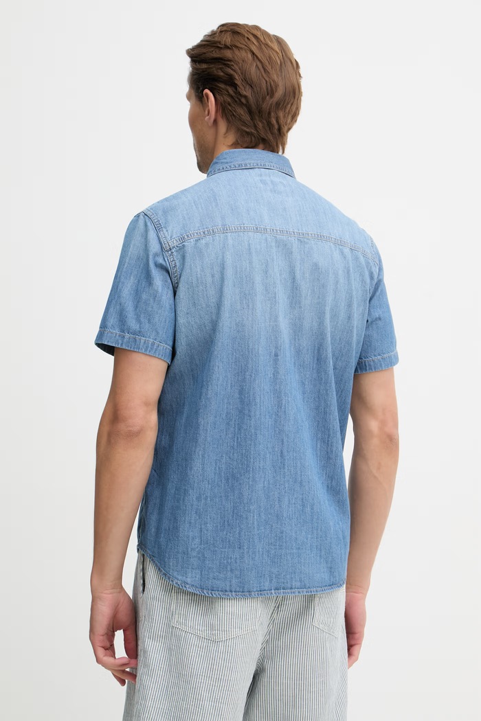 Oblečenie Guess Jeans košeľa pánska rifľová M6GH09.D5NY3 modrá