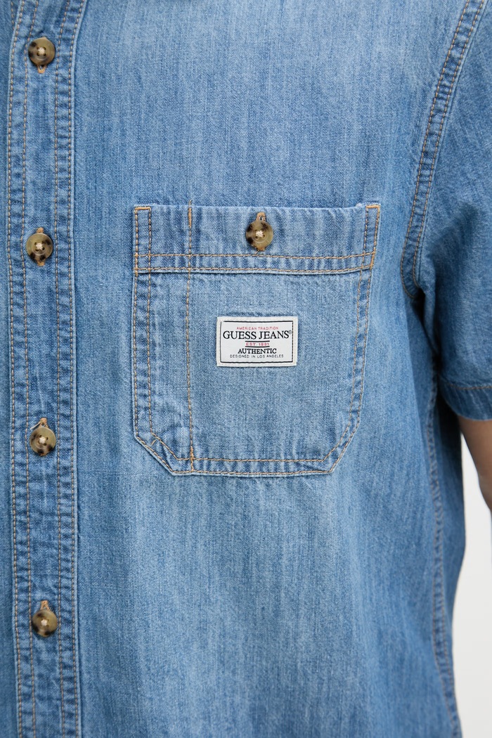 Guess Jeans košeľa pánska rifľová M6GH09.D5NY3 modrá