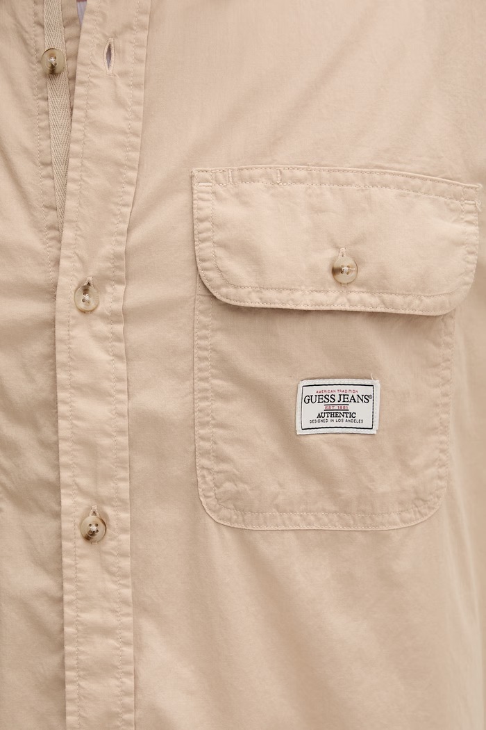 Guess Jeans Košeľa safari pánska bavlnená M6GH60.WN861 béžová