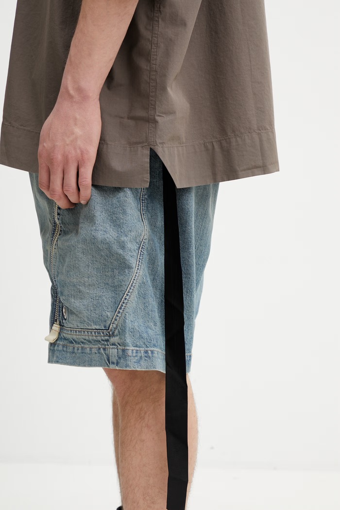 Rick Owens DRKSHDW Magnum Tommy košeľa safari bavlnená pánska DU01F4290.CR hnedá
