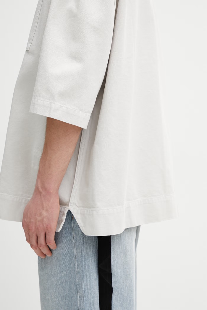 Rick Owens DRKSHDW Magnum Tommy πουκάμισο βαμβακερό ανδρικό μπεζ DU01F4290.CVS