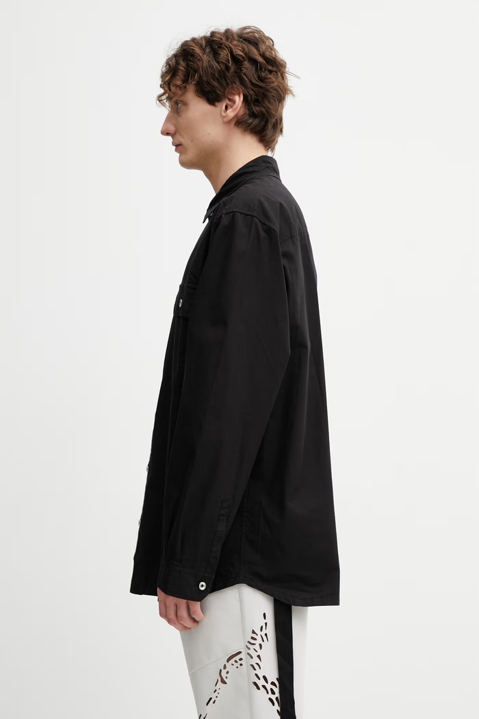 Rick Owens DRKSHDW Jumbo πουκάμισο βαμβακερό ανδρικό DU01F4297.CR μαύρο SS26