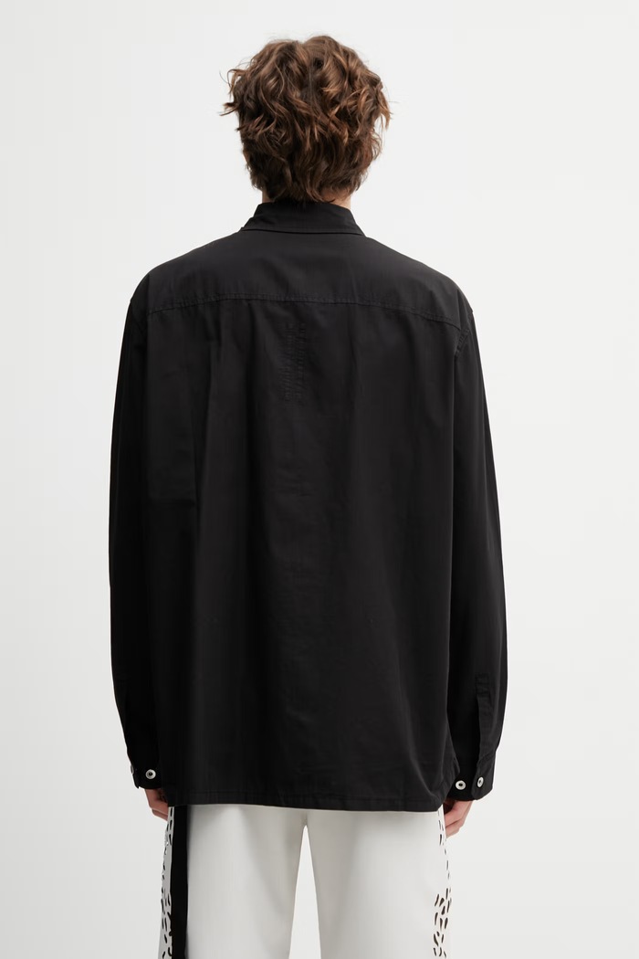 Ρούχα Rick Owens DRKSHDW Jumbo πουκάμισο βαμβακερό ανδρικό DU01F4297.CR μαύρο