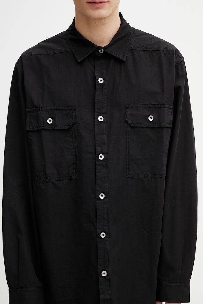 Rick Owens DRKSHDW Jumbo πουκάμισο βαμβακερό ανδρικό μαύρο DU01F4297.CR