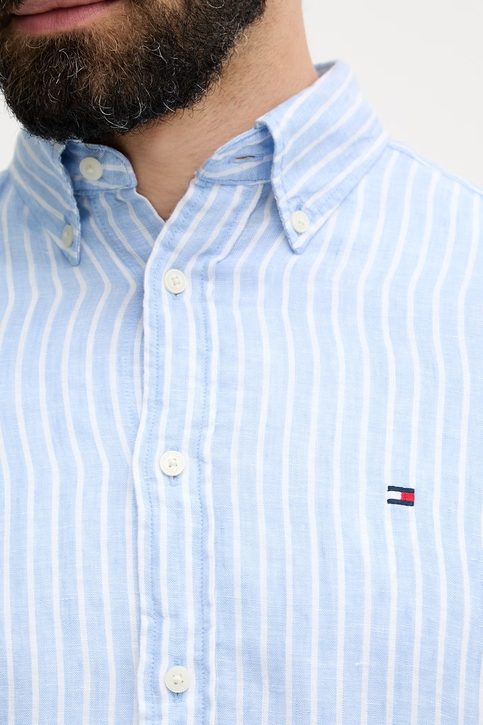 Tommy Hilfiger cămașă pentru bărbați, din in MW0MW42400 albastru