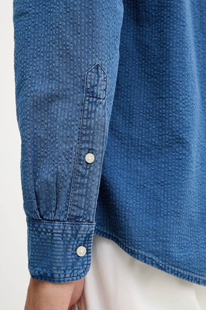Tommy Hilfiger košeľa pánska bavlnená MW0MW42417 modrá