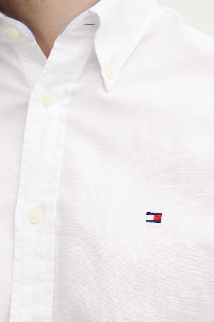 Tommy Hilfiger cămașă pentru bărbați, din in MW0MW42450 alb