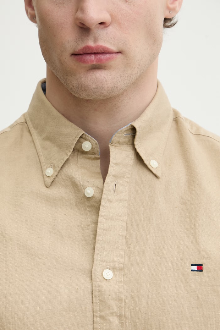 Tommy Hilfiger cămașă pentru bărbați, cu in MW0MW42450 bej