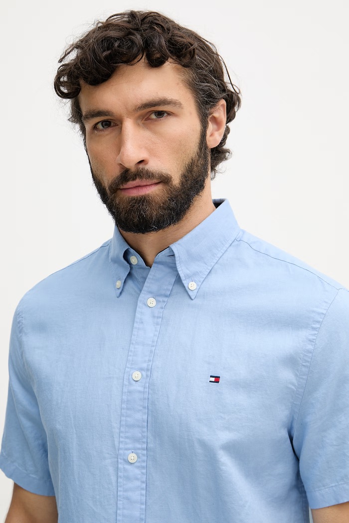 Tommy Hilfiger cămașă pentru bărbați, cu in albastru MW0MW42450