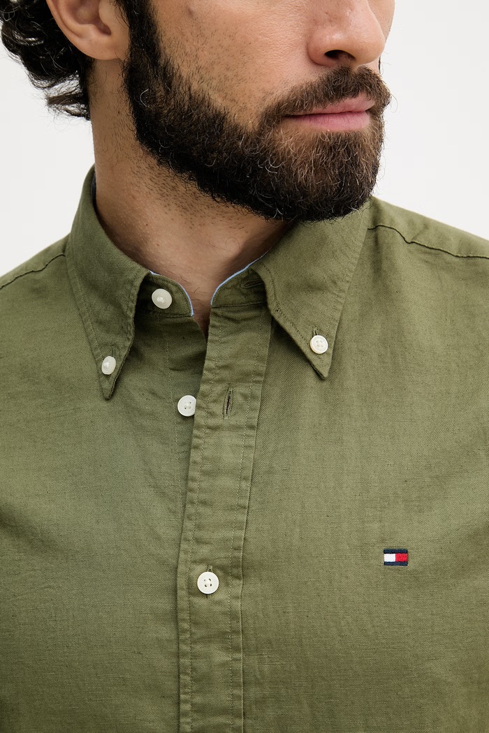 Tommy Hilfiger cămașă pentru bărbați, cu in MW0MW42450 verde