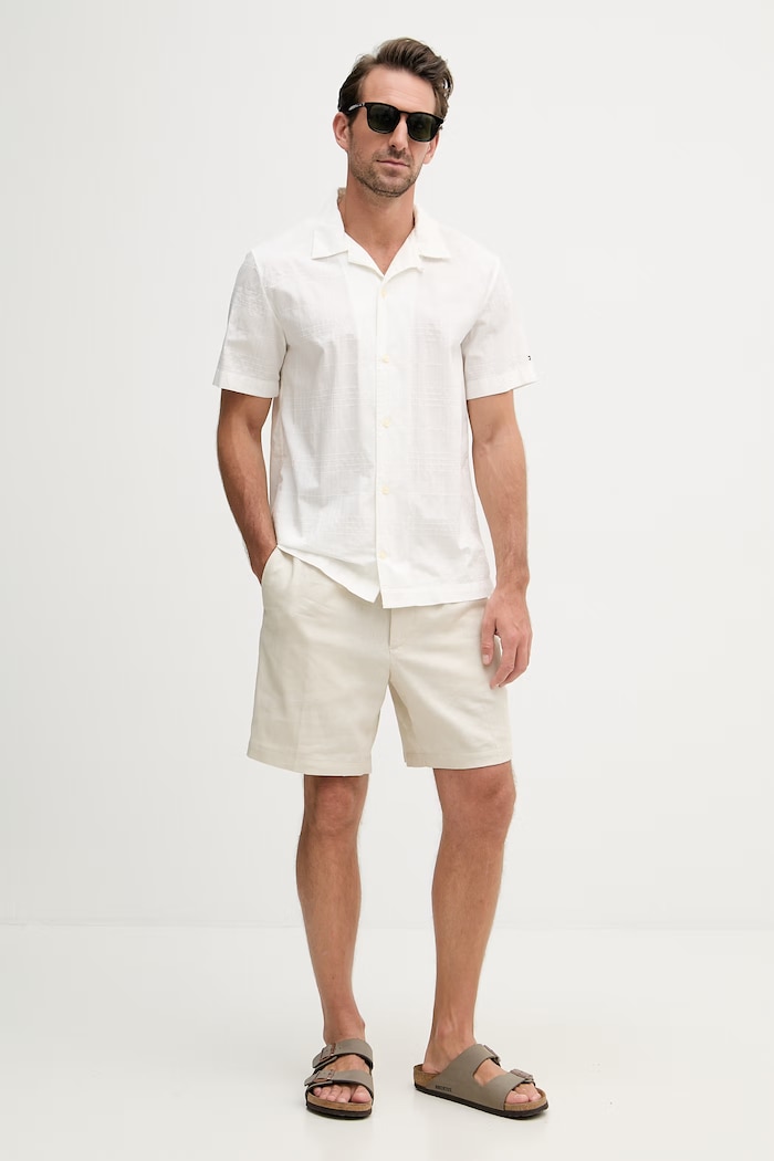 Tommy Hilfiger košeľa dámska bavlnená MW0MW42522 béžová SS26