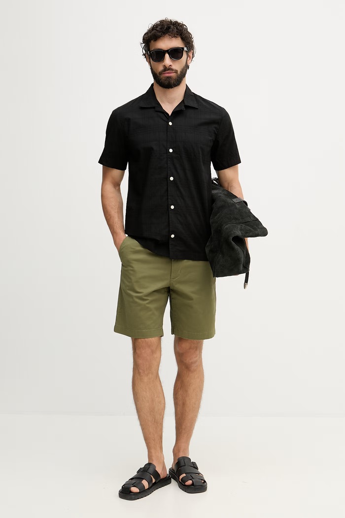 Tommy Hilfiger риза дамска от памук MW0MW42522 черен SS26